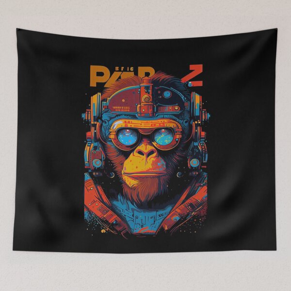 Item preview, Anime Cyber Ape (Sci-Fi Ape Vintage Retro Future Design Cyberpunk Space Ape) designed and sold by AlNoah.