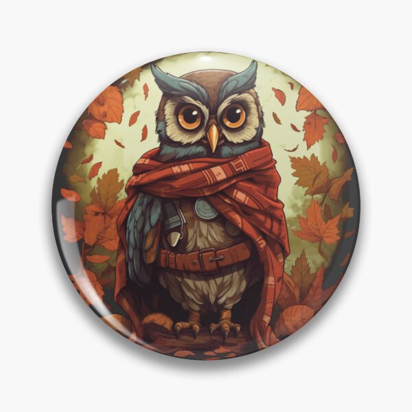Item preview, Autumn Adventurer: Seasoned Owl Amid Falling Leaves designed and sold by ColorsofDawn.