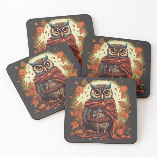 Item preview, Autumn Adventurer: Seasoned Owl Amid Falling Leaves designed and sold by ColorsofDawn.