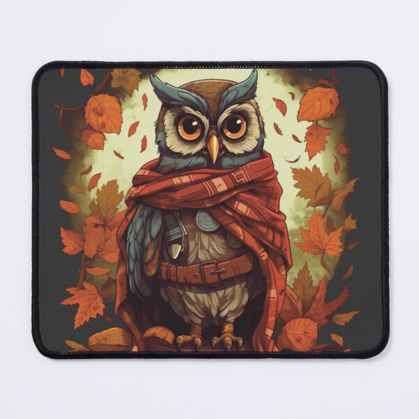 Item preview, Autumn Adventurer: Seasoned Owl Amid Falling Leaves designed and sold by ColorsofDawn.