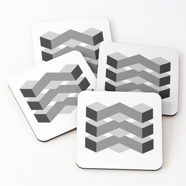 Item preview, [W.THI] Black-White-Gray 3D Stack of Cubes-Planes illusion - Minimal Isometric designed and sold by Warit THI.