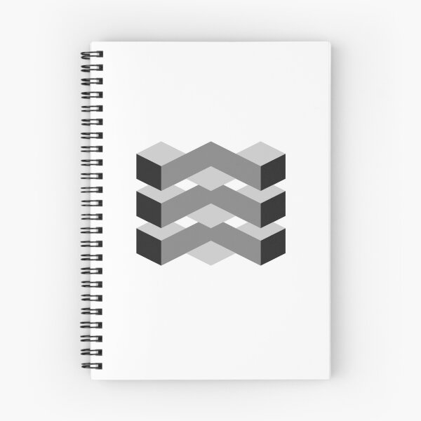 Item preview, [W.THI] Black-White-Gray 3D Stack of Cubes-Planes illusion - Minimal Isometric designed and sold by Warit THI.