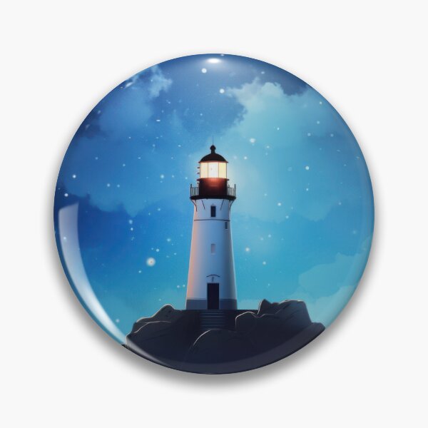 Item preview, Starry Night Beacon: A Serene Lighthouse Illuminating the Night Sky designed and sold by Scraponzo.