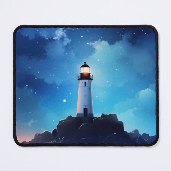Item preview, Starry Night Beacon: A Serene Lighthouse Illuminating the Night Sky designed and sold by Scraponzo.