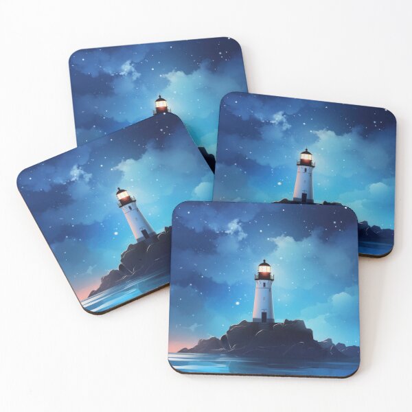 Item preview, Starry Night Beacon: A Serene Lighthouse Illuminating the Night Sky designed and sold by Scraponzo.