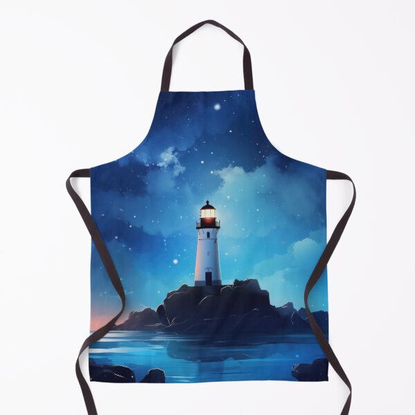 Item preview, Starry Night Beacon: A Serene Lighthouse Illuminating the Night Sky designed and sold by Scraponzo.