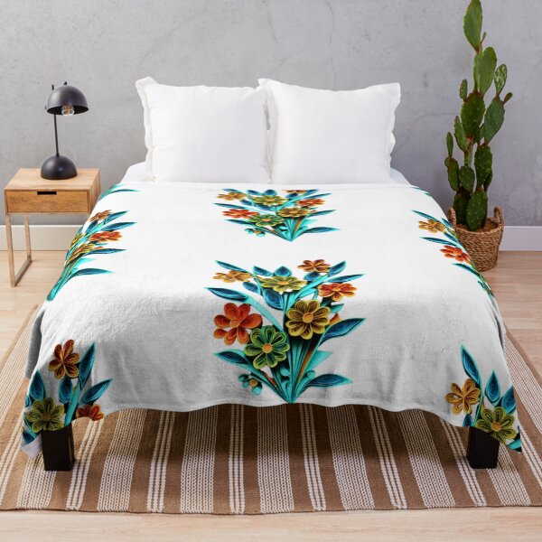 Item preview, Wild Flower Bouquet with Blue Leaves (PRINT not real 3D) designed and sold by HanaiPrint.