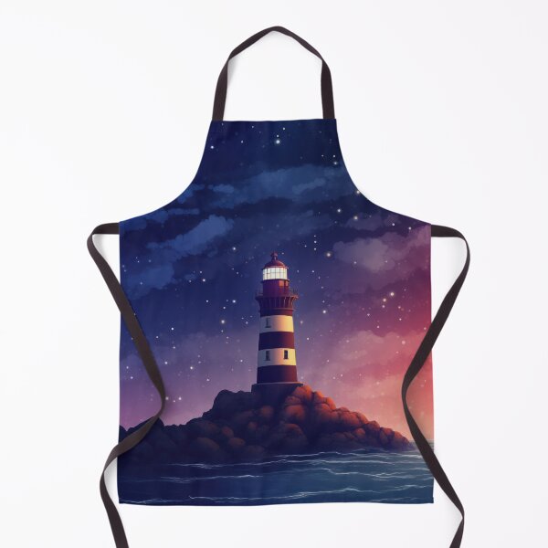 Item preview, Guiding Stars: A Majestic Lighthouse Against a Starry Night Sky designed and sold by Scraponzo.
