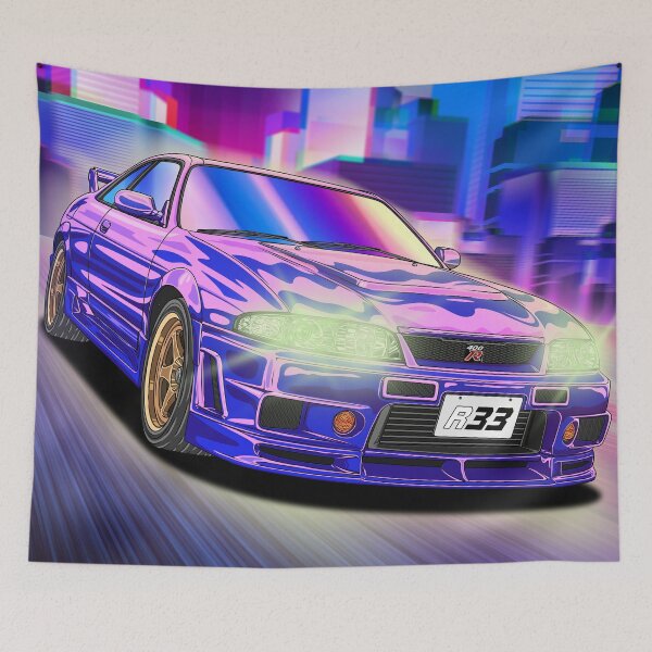 Item preview, Neon Sunset Blue Nissan Skyline GT-R R33  designed and sold by JDM Guyvit.