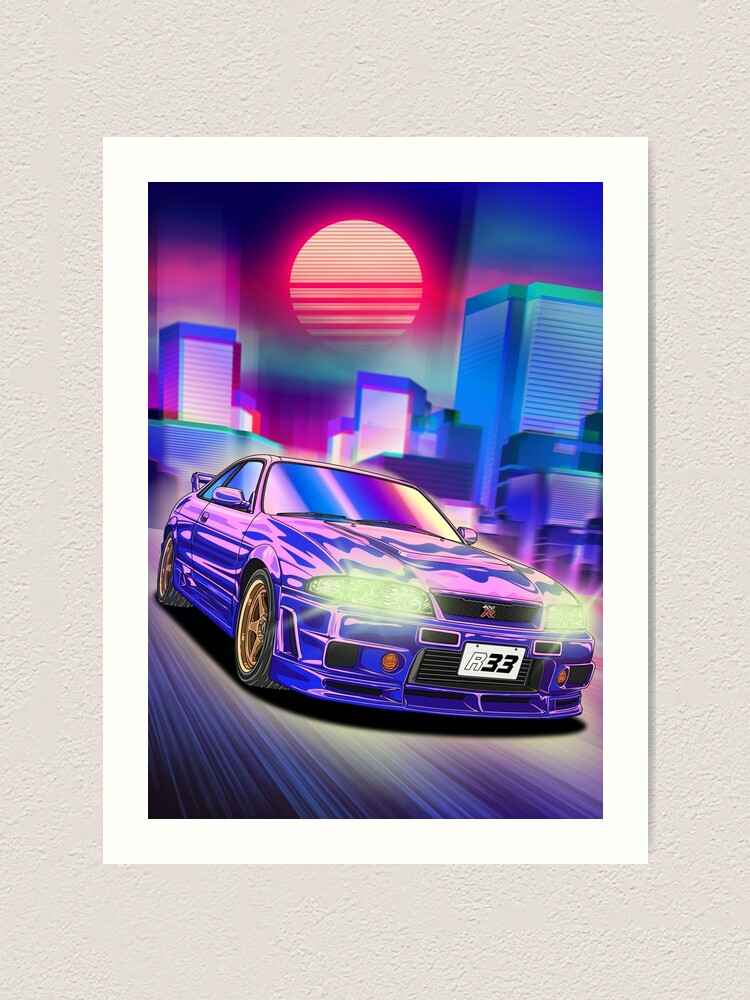 Wall Art Print BMW racing in the City at sunset, Gifts & Merchandise