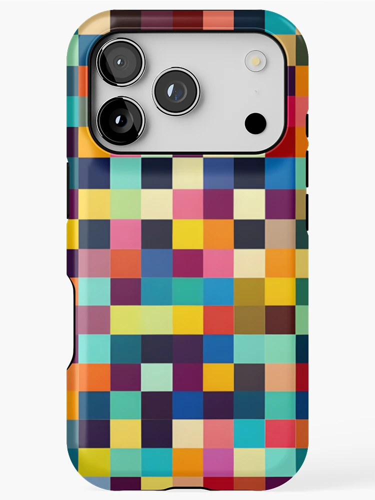 Thumbnail 1 of 4, iPhone Case, Colorful Tile Checkerboard Pattern designed and sold by PatternBestFan.