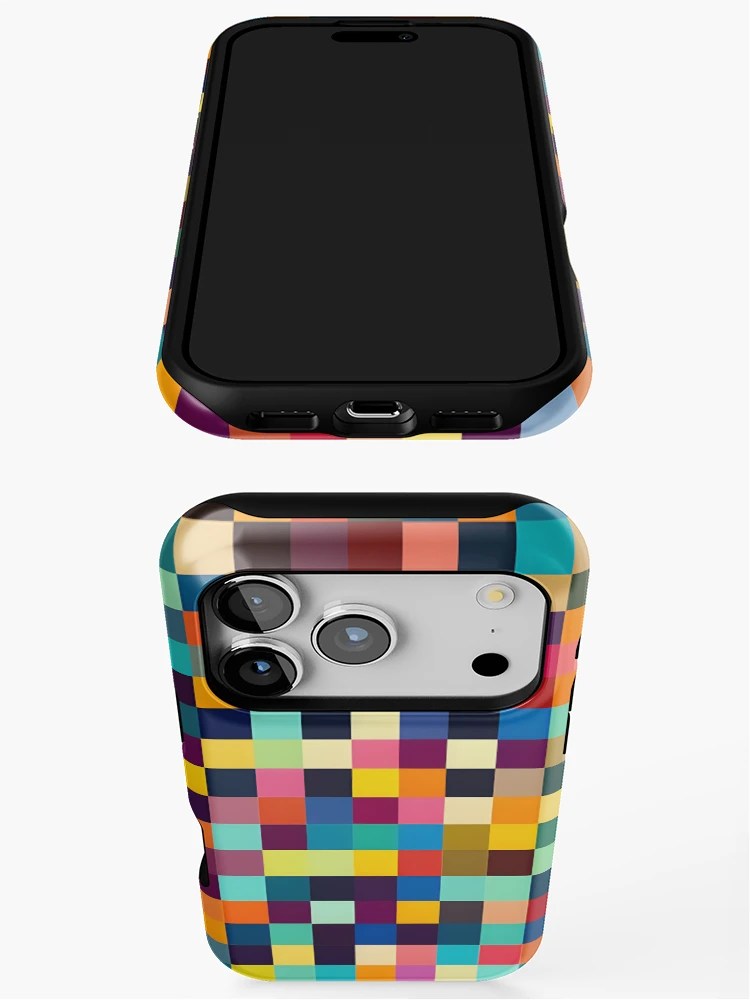 Thumbnail 3 of 4, iPhone Case, Colorful Tile Checkerboard Pattern designed and sold by PatternBestFan.