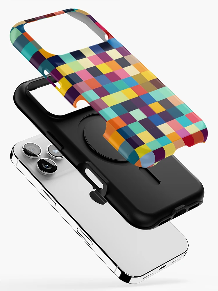 Thumbnail 2 of 4, iPhone Case, Colorful Tile Checkerboard Pattern designed and sold by PatternBestFan.