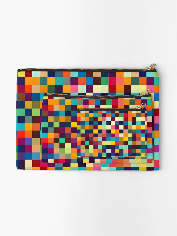 Thumbnail 2 of 4, Zipper Pouch, Colorful Tile Checkerboard Pattern designed and sold by PatternBestFan.
