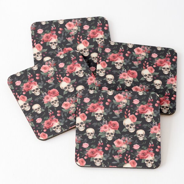 Item preview, Skulls and Flowers in Bloom Seamless pattern design for kids, teens and adults designed and sold by Flowsaiartshop.
