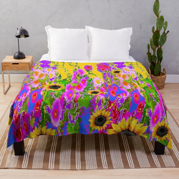 Item preview, ABSTRACTED PURPLE-GOLD FLOWER GARDEN SUNFLOWERS PATTERN ART designed and sold by sharlesart.