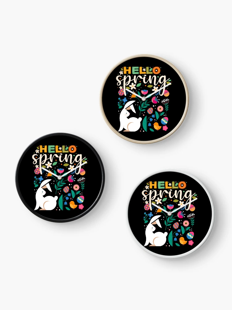 Thumbnail 3 of 4, Clock, Hello Spring designed and sold by foxforce.