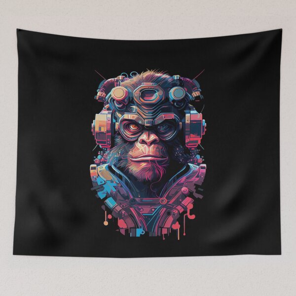 Item preview, Anime Cyber Ape (Sci-Fi Ape Vintage Retro Future Design Cyberpunk Space Ape) designed and sold by AlNoah.