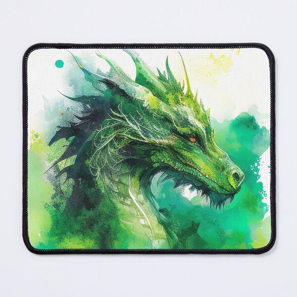 Item preview, Green dragon watercolor splash painting designed and sold by RK - Shop.