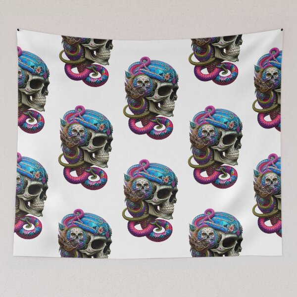 Item preview, Skull with snakes designed and sold by MadinaFatt.