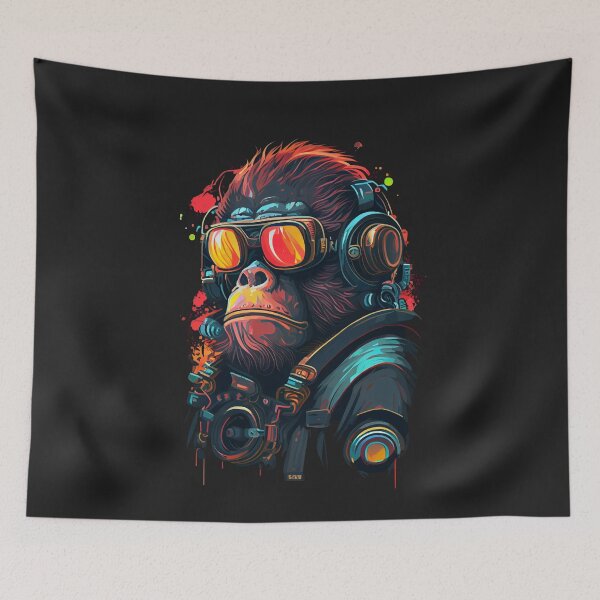 Item preview, Anime Cyber Ape (Sci-Fi Ape Vintage Retro Future Design Cyberpunk Space Ape) designed and sold by AlNoah.