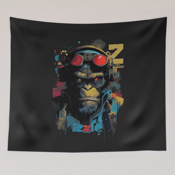 Item preview, Anime Cyber Ape (Sci-Fi Ape Vintage Retro Future Design Cyberpunk Space Ape) designed and sold by AlNoah.