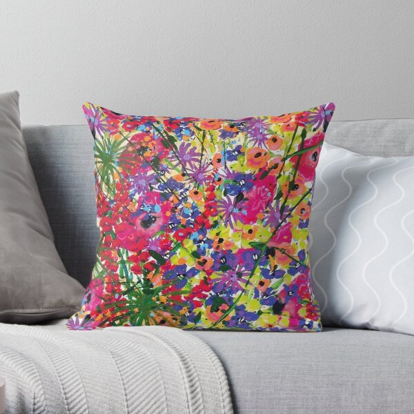Poppy Spray Throw Pillow