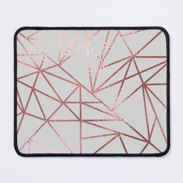 Item preview, Rosegold Metallic on Grey Geometric Pattern designed and sold by TrendyArtPrints.