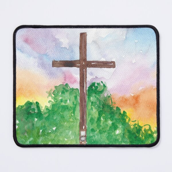 Item preview, Bolivian Cross in Kerrville, Texas at sunset, watercolor  designed and sold by lexieaustinart.