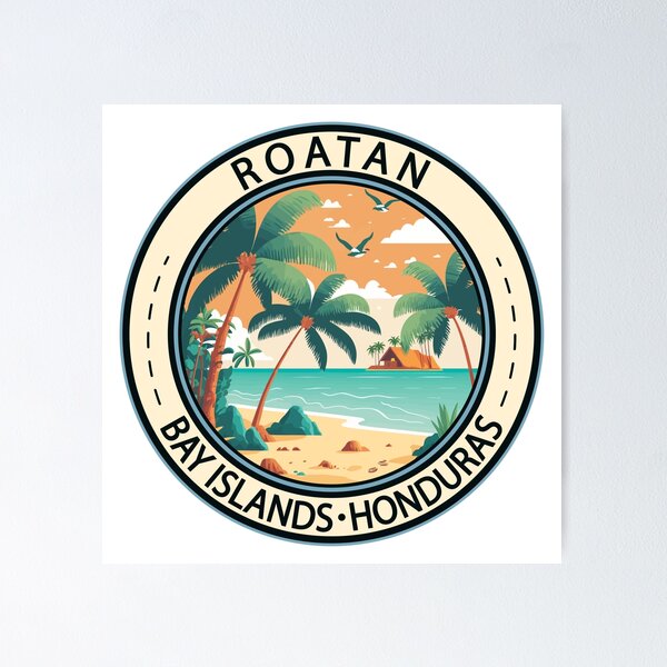 Item preview, Roatán Honduras Hut Badge designed and sold by KrisSidDesigns.