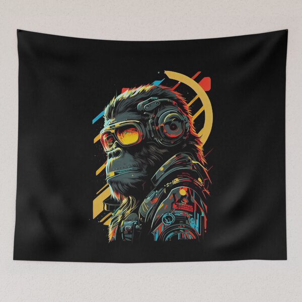 Item preview, Anime Cyber Ape (Sci-Fi Ape Vintage Retro Future Design Cyberpunk Space Ape) designed and sold by AlNoah.