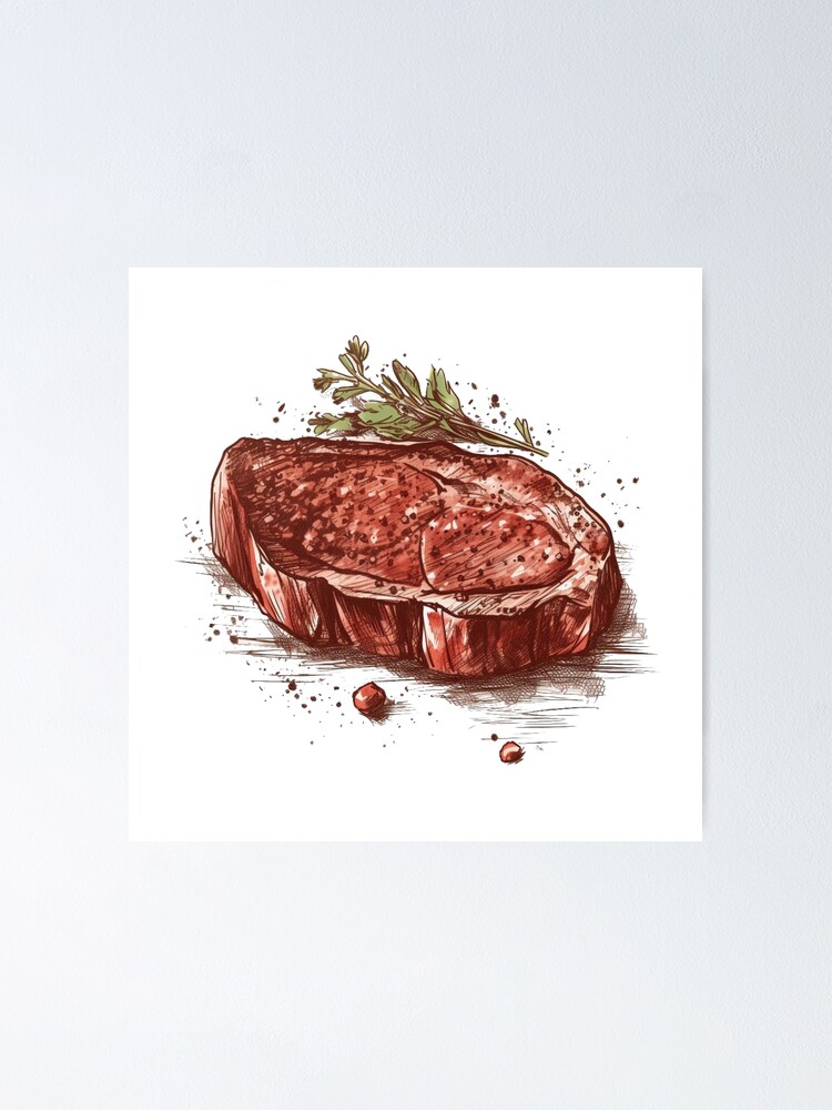 Thumbnail 1 of 3, Poster, Steak designed and sold by Bjammer.