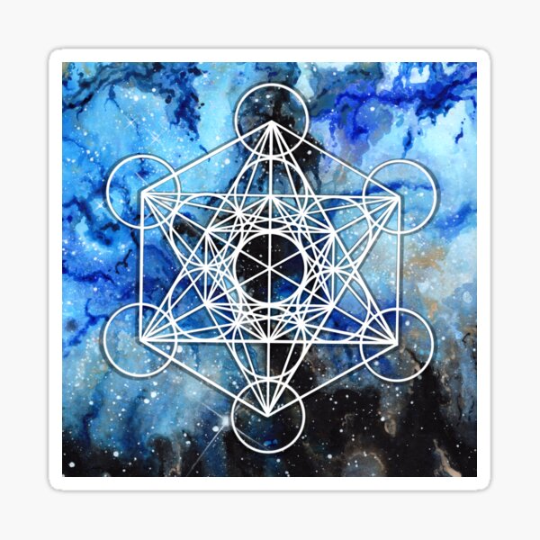 Sacred Geometry - Metatrons Cube - Cosmic art Sticker