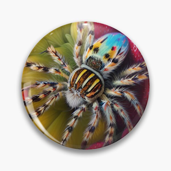 Item preview, Fluffy spider sits on strawberries and flowers designed and sold by MadinaFatt.