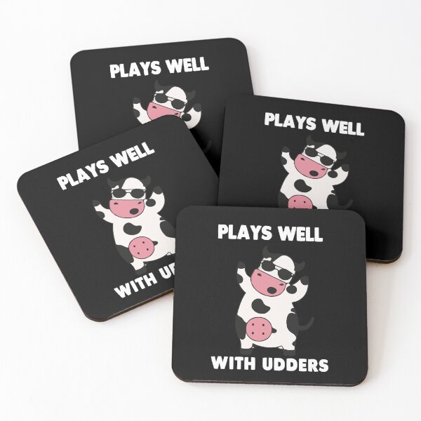 Item preview, Funny Plays Well With Udders Humorous Cow Farm Life Farm Pun Gift designed and sold by TMelonShop.