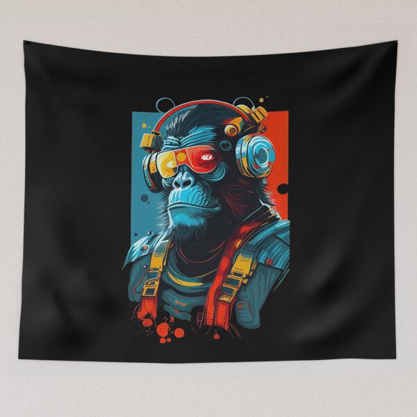 Item preview, Anime Cyber Ape (Sci-Fi Ape Vintage Retro Future Design Cyberpunk Space Ape) designed and sold by AlNoah.