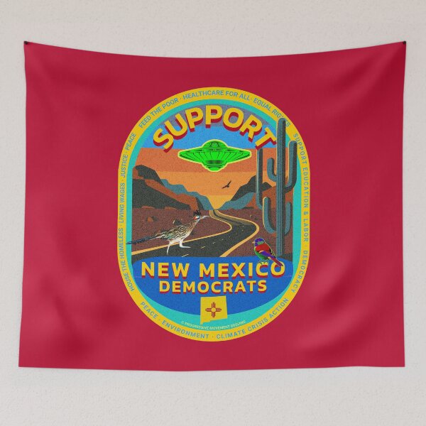 Item preview, PMD00860 Progressive Movement Designs Support New Mexico Democrats design shows you support progressive policy goals for Democrats and Bernie Sanders supporters saguaro cactus cacti  designed and sold by ProgressiveLeft.
