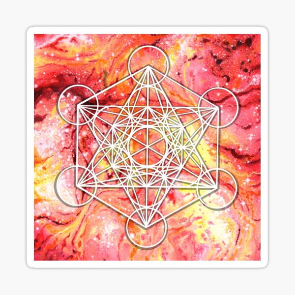 Sacred Geometry - Metatrons Cube - Cosmic art Sticker