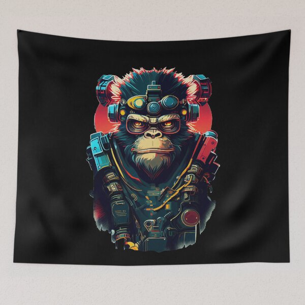 Item preview, Anime Cyber Ape (Sci-Fi Ape Vintage Retro Future Design Cyberpunk Space Ape) designed and sold by AlNoah.