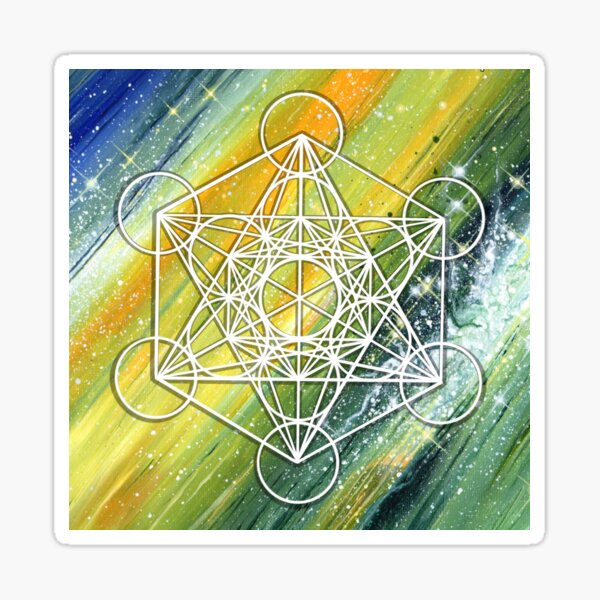 Sacred Geometry - Metatrons Cube - Cosmic art Sticker