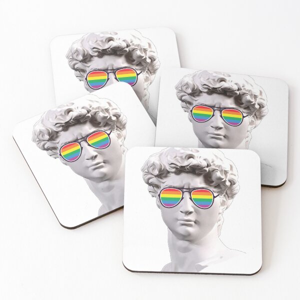 Artikelvorschau, Lustige David-Statue - LGBT-Gay-Pride-Regenbogen-Sonnenbrillen-Grafik entworfen und verkauft von TrendyTeeWorld.