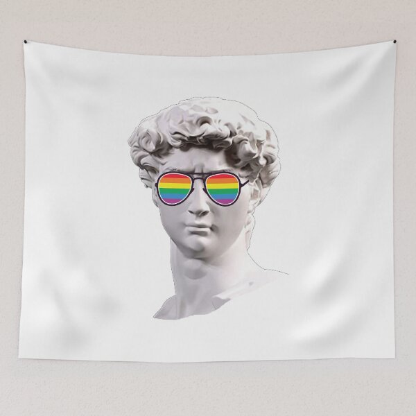 Item preview, Funny David statue - LGBT Gay Pride Rainbow Sunglass Graphic designed and sold by TrendyTeeWorld.