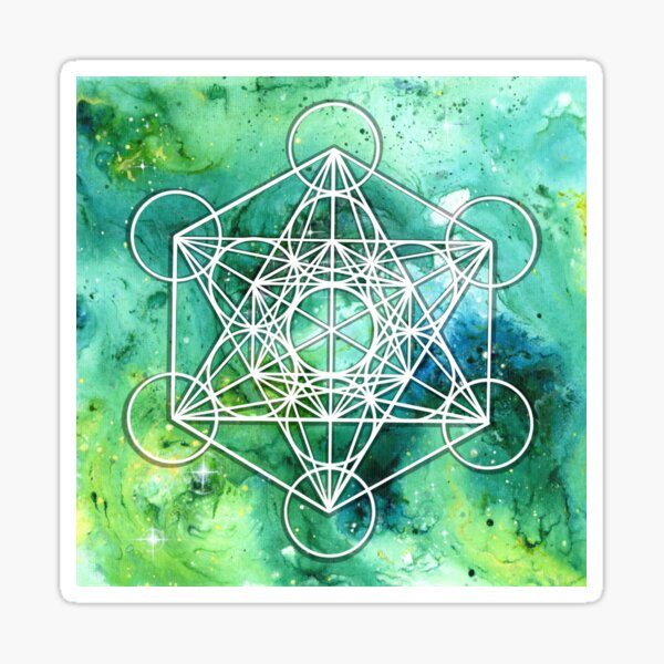 Sacred Geometry - Metatrons Cube - Cosmic art Sticker