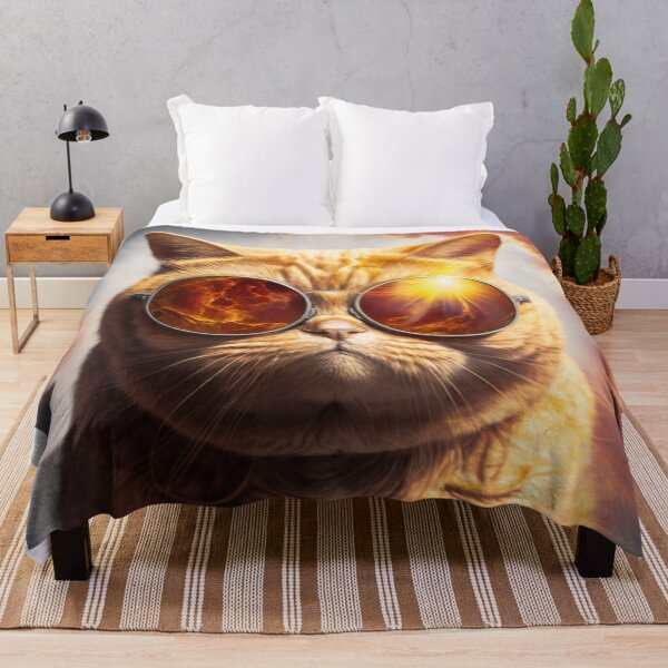 Item preview, Red cat Scottish Fold in sunglasses designed and sold by oliviasunrise.