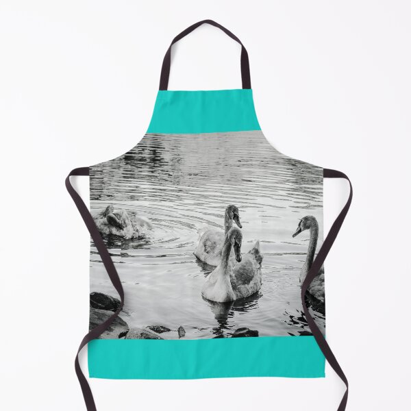 Item preview, Swans Swim By Black and White Mount Stewart Pond designed and sold by eddiebarronshop.