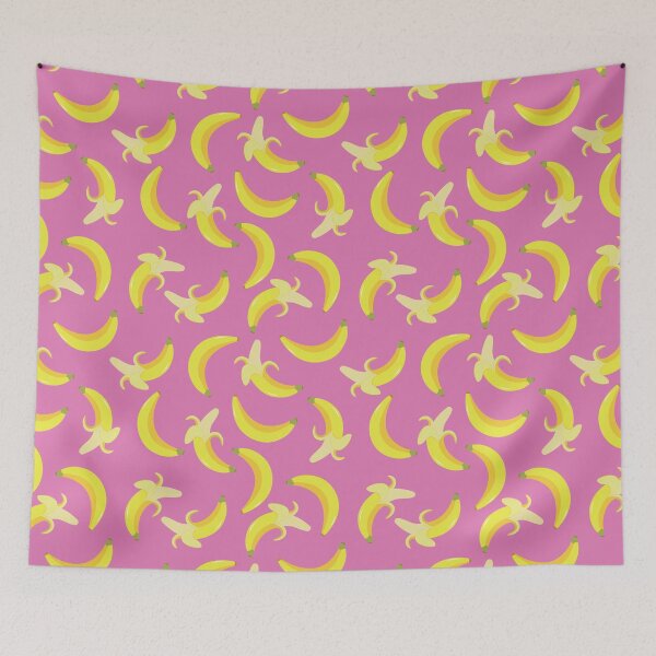 Item preview, Yellow Banana Pattern on Pink Background designed and sold by Ayoub14.