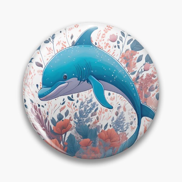 Item preview, Dolphin with Flowers designed and sold by monkycl.