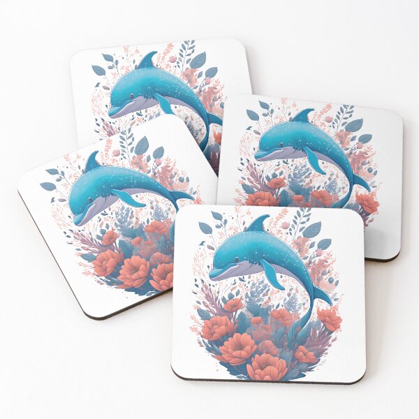 Item preview, Dolphin with Flowers designed and sold by monkycl.