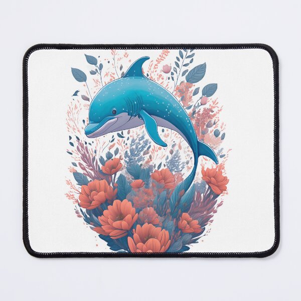 Item preview, Dolphin with Flowers designed and sold by monkycl.