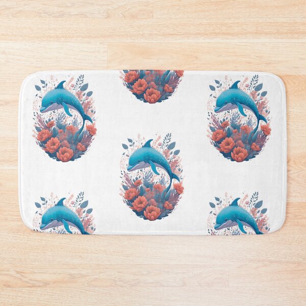 Item preview, Dolphin with Flowers designed and sold by monkycl.